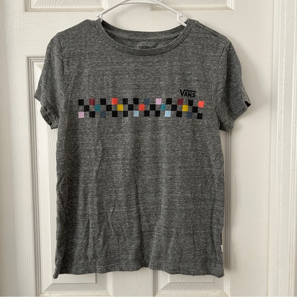 Vans Gray and checkered tshirt - Picture 1 of 5